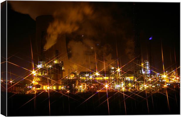 Chemical Works at night Canvas Print by David Borrill