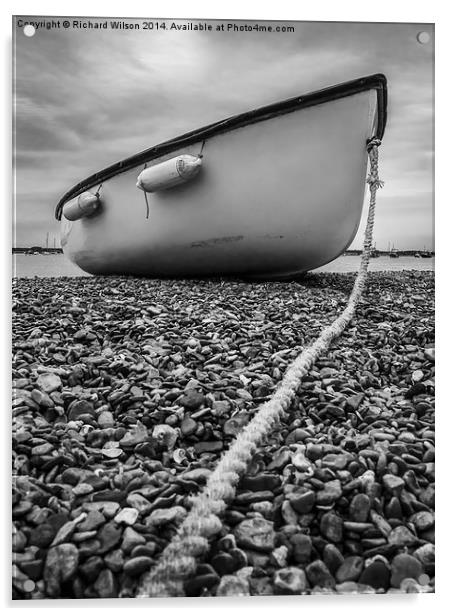White Boat Acrylic by Richard Wilson