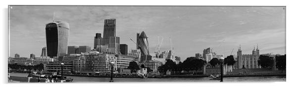 City of London Panarama bw Acrylic by David French