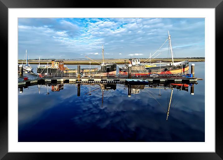 Boat Reflection  Framed Mounted Print by Valerie Paterson