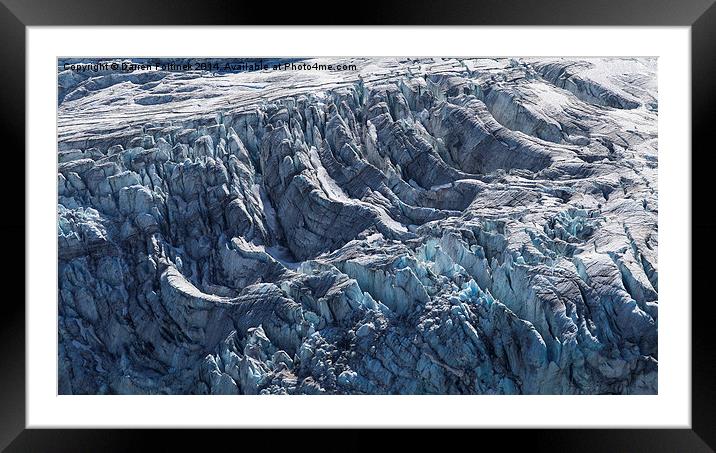 Lyell Glacier crevasses Framed Mounted Print by Darren Foltinek