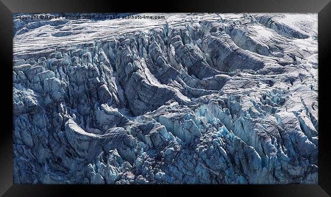 Lyell Glacier crevasses Framed Print by Darren Foltinek