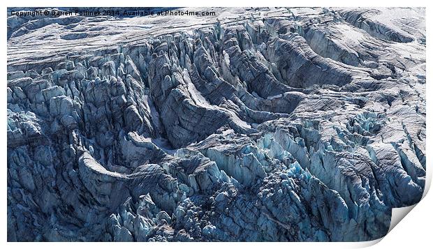 Lyell Glacier crevasses Print by Darren Foltinek