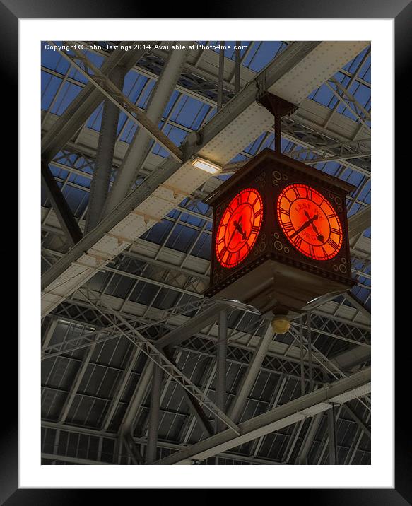  Central Station Clock Framed Mounted Print by John Hastings