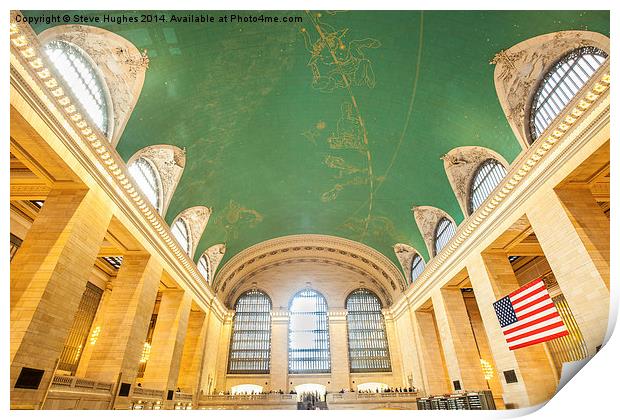  Ceiling of Grand Central Station in New York Print by Steve Hughes