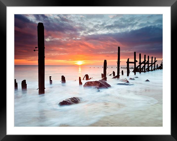 Majestic Sunrise at Happisburgh Framed Mounted Print by Rick Bowden