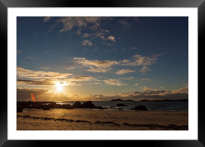 Midnight sun at the beach at Ramberg Framed Mounted Print by Thomas Schaeffer