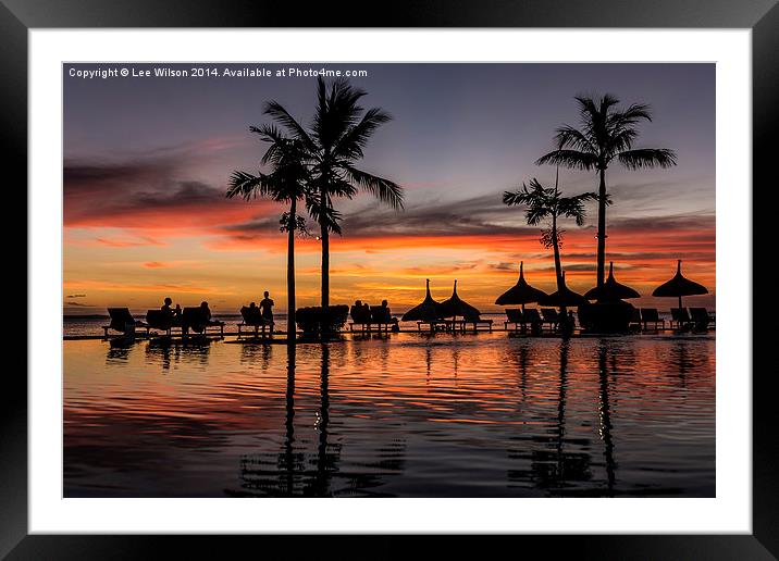  Mauritian Sunset Framed Mounted Print by Lee Wilson