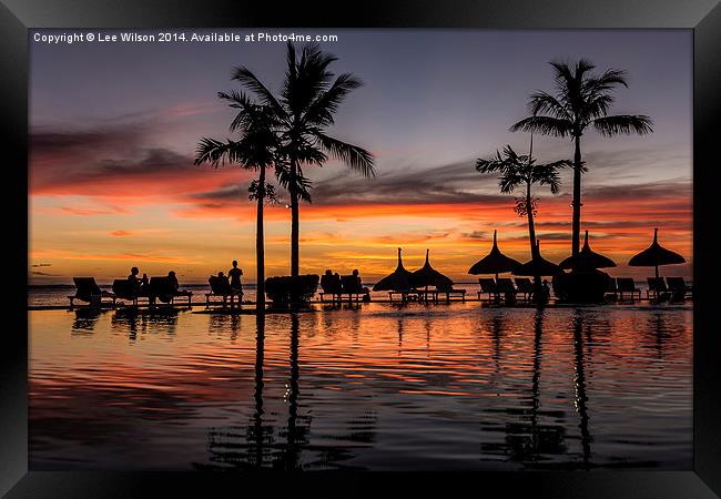  Mauritian Sunset Framed Print by Lee Wilson