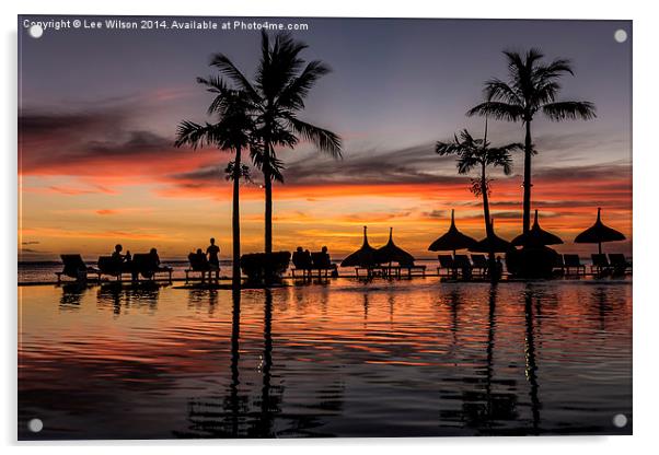  Mauritian Sunset Acrylic by Lee Wilson