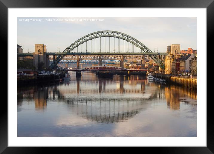 Sun On The Tyne Framed Mounted Print by Ray Pritchard