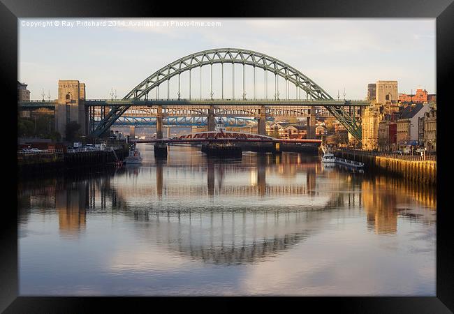 Sun On The Tyne Framed Print by Ray Pritchard