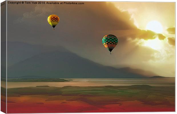Hot Air Balloons At Sunset Canvas Print by Tom York