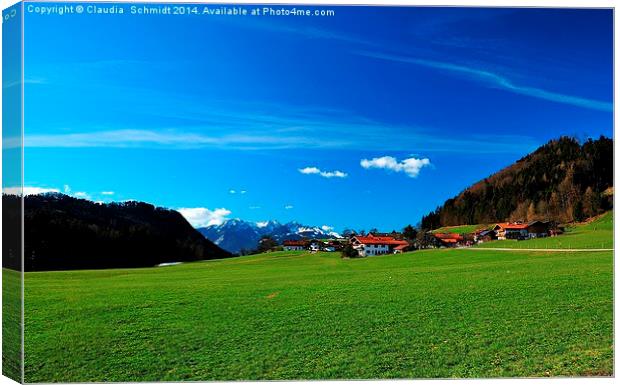 Southern Bavaria Canvas Print by Claudia  Schmidt