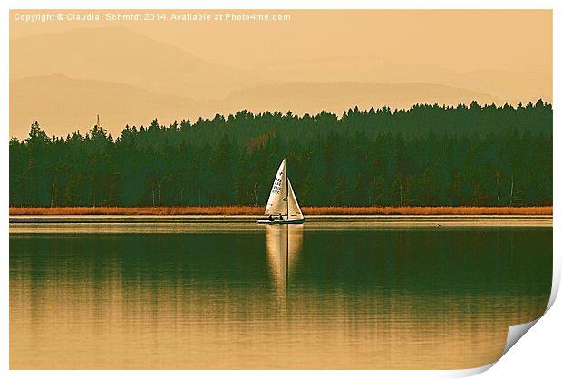  Sailing boat Print by Claudia  Schmidt