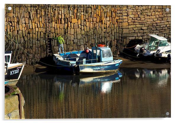  Crail Harbour, Fife Acrylic by Kenneth le Grice