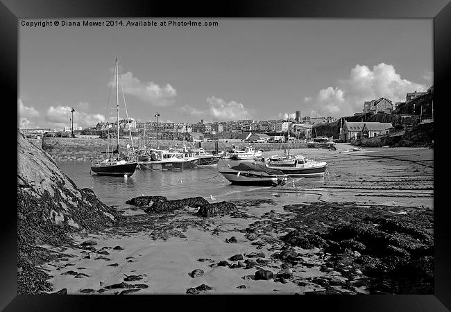 Newquay Harbour  Framed Print by Diana Mower