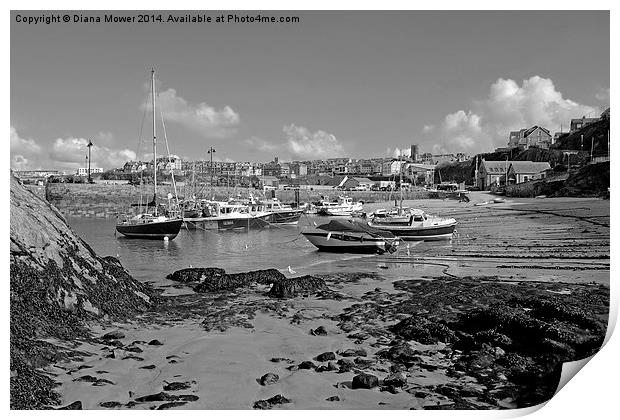 Newquay Harbour  Print by Diana Mower