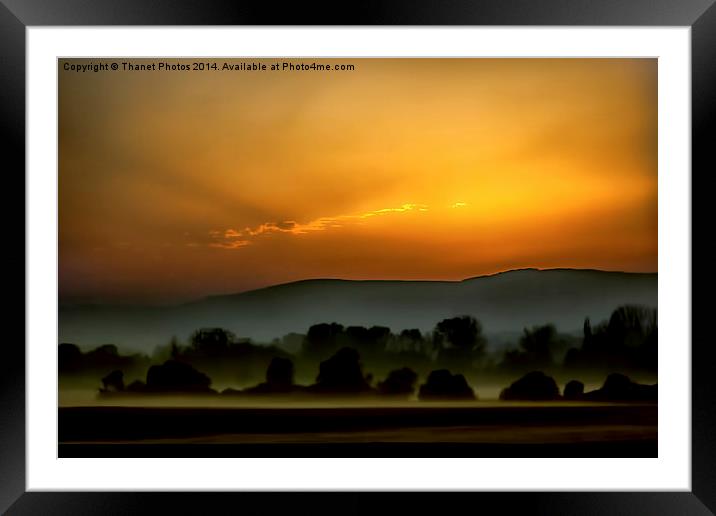  Misty mountain sunset Framed Mounted Print by Thanet Photos