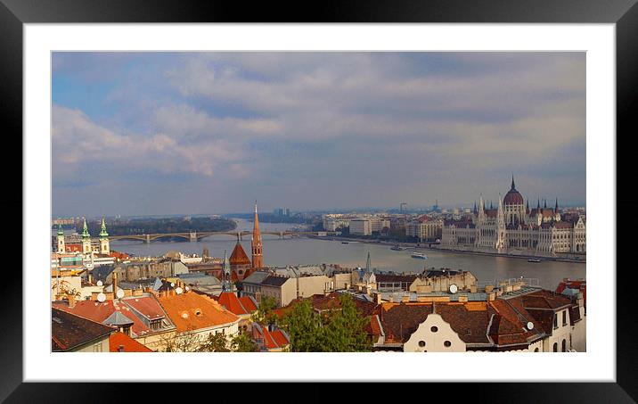 Budapest Hungary cityscape Framed Mounted Print by David French