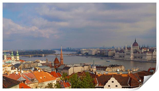 Budapest Hungary cityscape Print by David French