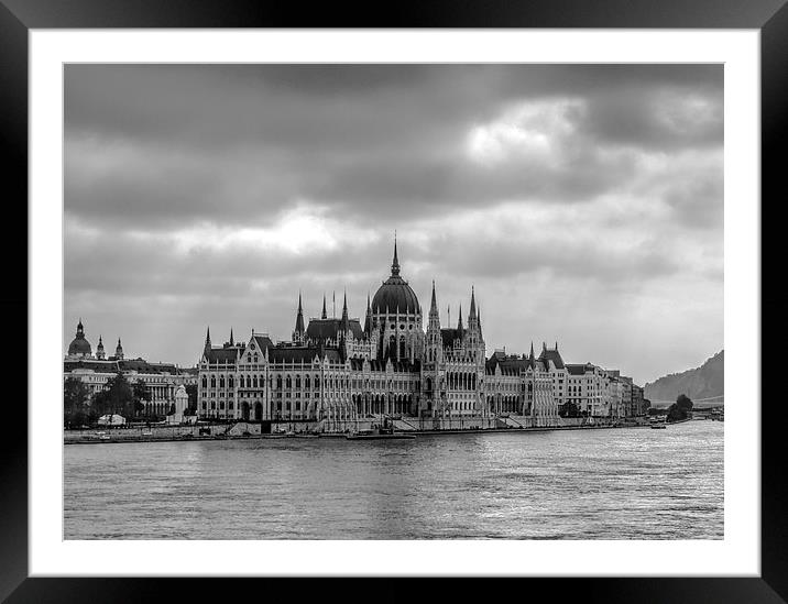 Parliament building Budapest Framed Mounted Print by David French