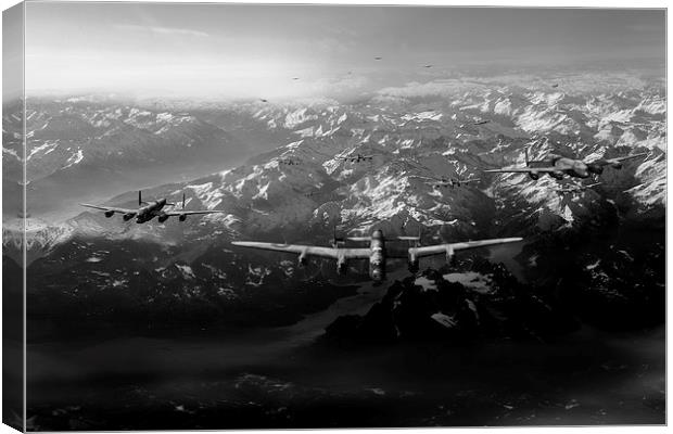 Target Tirpitz in sight black and white version Canvas Print by Gary Eason
