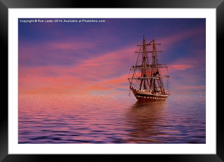 Tallship  Stavros S.Niarchos  Framed Mounted Print by Rob Lester