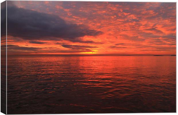 Dramatic sunrise Penarth vale of Glamorgan in wale Canvas Print by Jonathan Evans