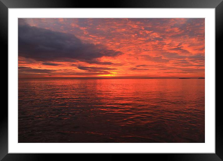 Dramatic sunrise Penarth vale of Glamorgan in wale Framed Mounted Print by Jonathan Evans
