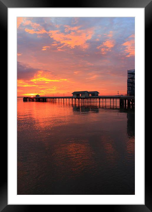 Penarth Pier in wales at sunrise Framed Mounted Print by Jonathan Evans