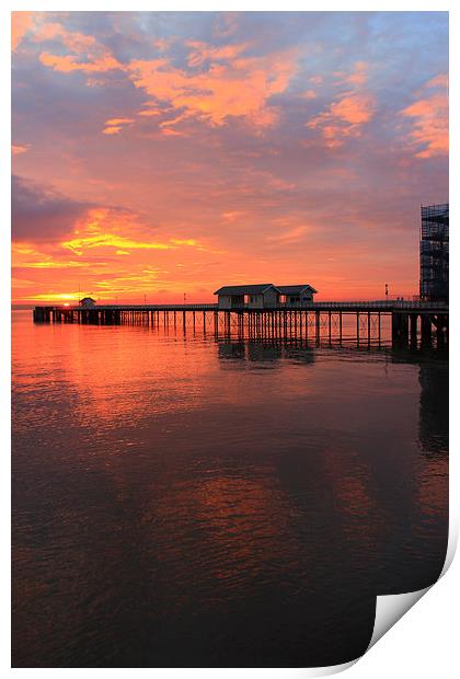 Penarth Pier in wales at sunrise Print by Jonathan Evans