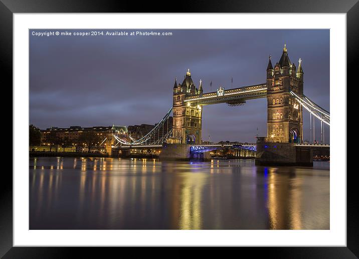  Tower bridge at twilight Framed Mounted Print by mike cooper