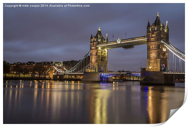  Tower bridge at twilight Print by mike cooper