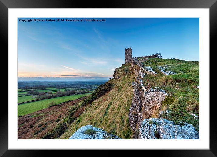 Sunset at Brent Tor Framed Mounted Print by Helen Hotson