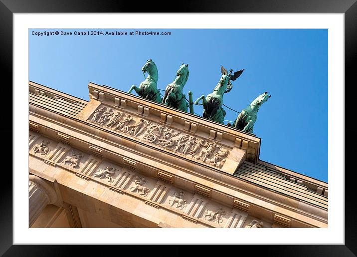 Brandenburg Gate Berlin Framed Mounted Print by Dave Carroll