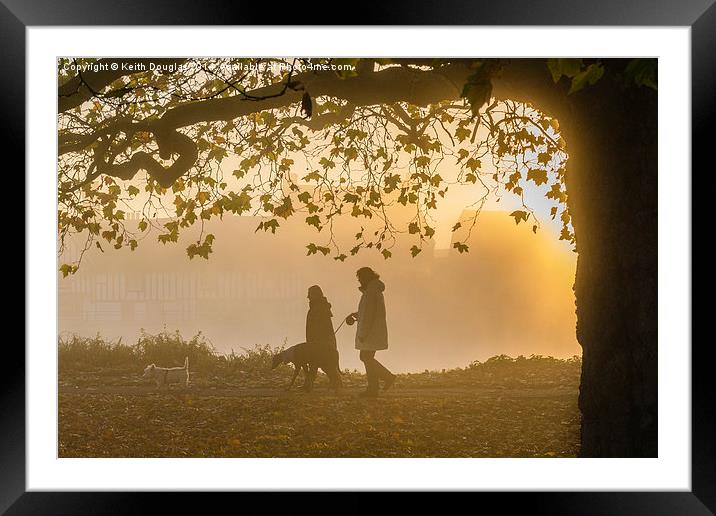 Misty morning for walking the dogs Framed Mounted Print by Keith Douglas