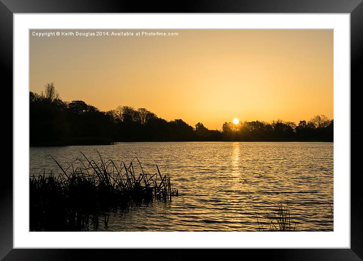 Sunrise over the Lake Framed Mounted Print by Keith Douglas
