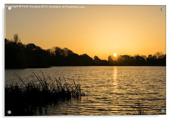Sunrise over the Lake Acrylic by Keith Douglas