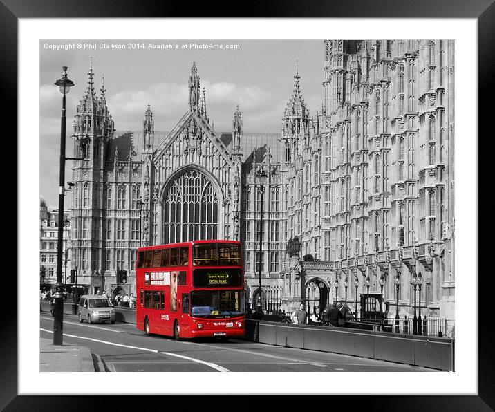 London Bus Framed Mounted Print by Phil Clarkson