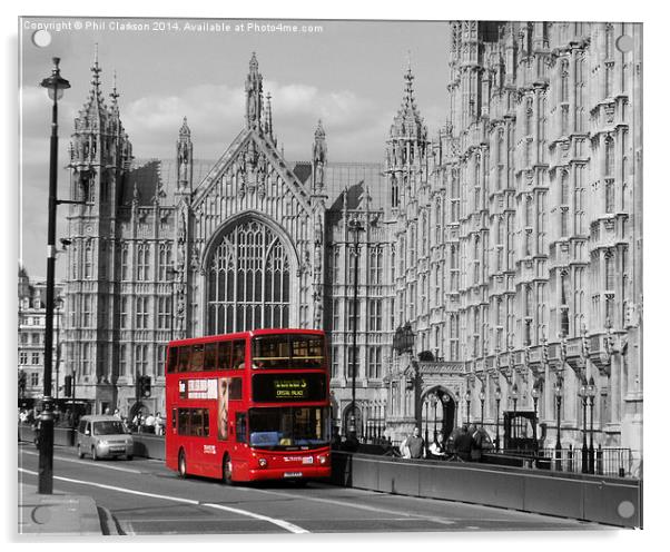 London Bus Acrylic by Phil Clarkson