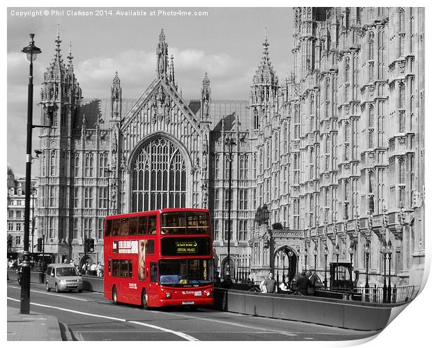 London Bus Print by Phil Clarkson