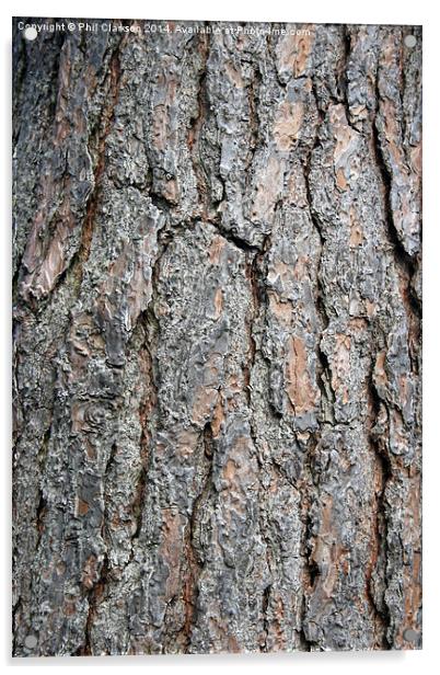 Tree Bark Abstract Acrylic by Phil Clarkson