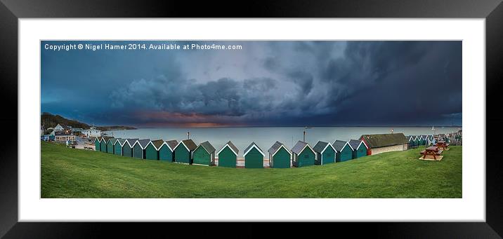Gurnard Bay Panorama Framed Mounted Print by Wight Landscapes