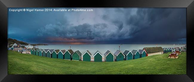 Gurnard Bay Panorama Framed Print by Wight Landscapes