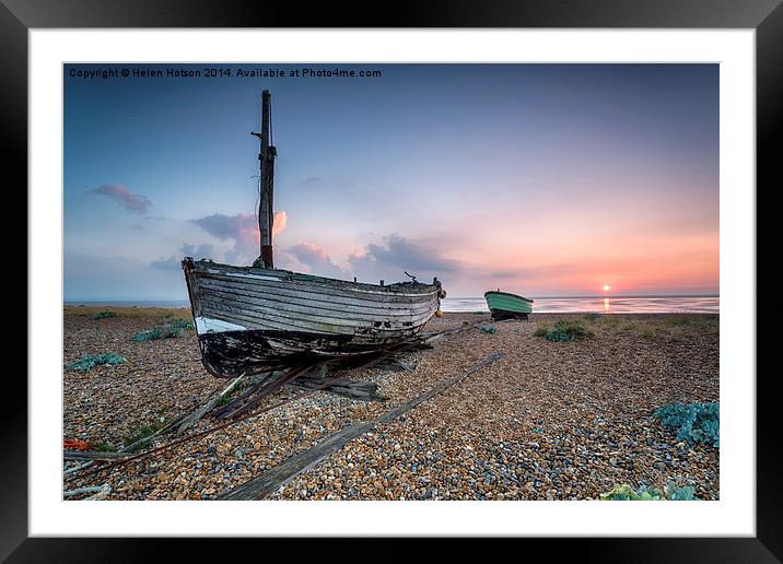 Fishing Boats at Lydd on Sea Framed Mounted Print by Helen Hotson