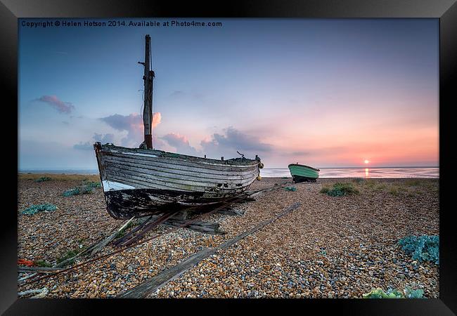 Fishing Boats at Lydd on Sea Framed Print by Helen Hotson