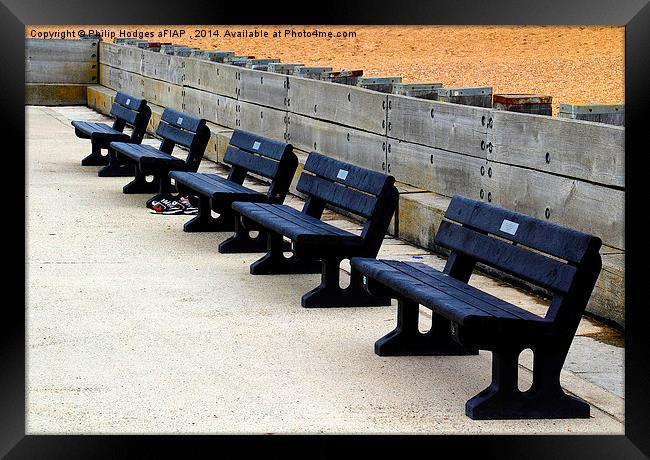  Benches Framed Print by Philip Hodges aFIAP ,