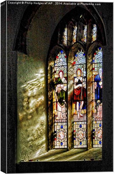  Blisland Church Window Canvas Print by Philip Hodges aFIAP ,