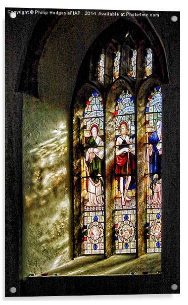  Blisland Church Window Acrylic by Philip Hodges aFIAP ,